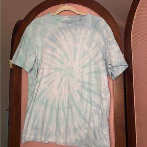 American Eagle Outfitters Men's Mint & White Tie-Dye Crewneck Tee